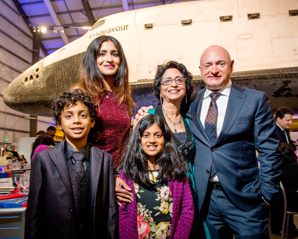 ARCS Orange County president Chandra Jain and family with Astronaut Mark Kelly. “From Sputnik to Endeavour,” ARCS (Achievement Rewards for College Scientists) Foundation  Gala